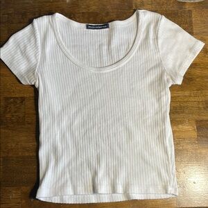 Brandy Melville White Ribbed Top